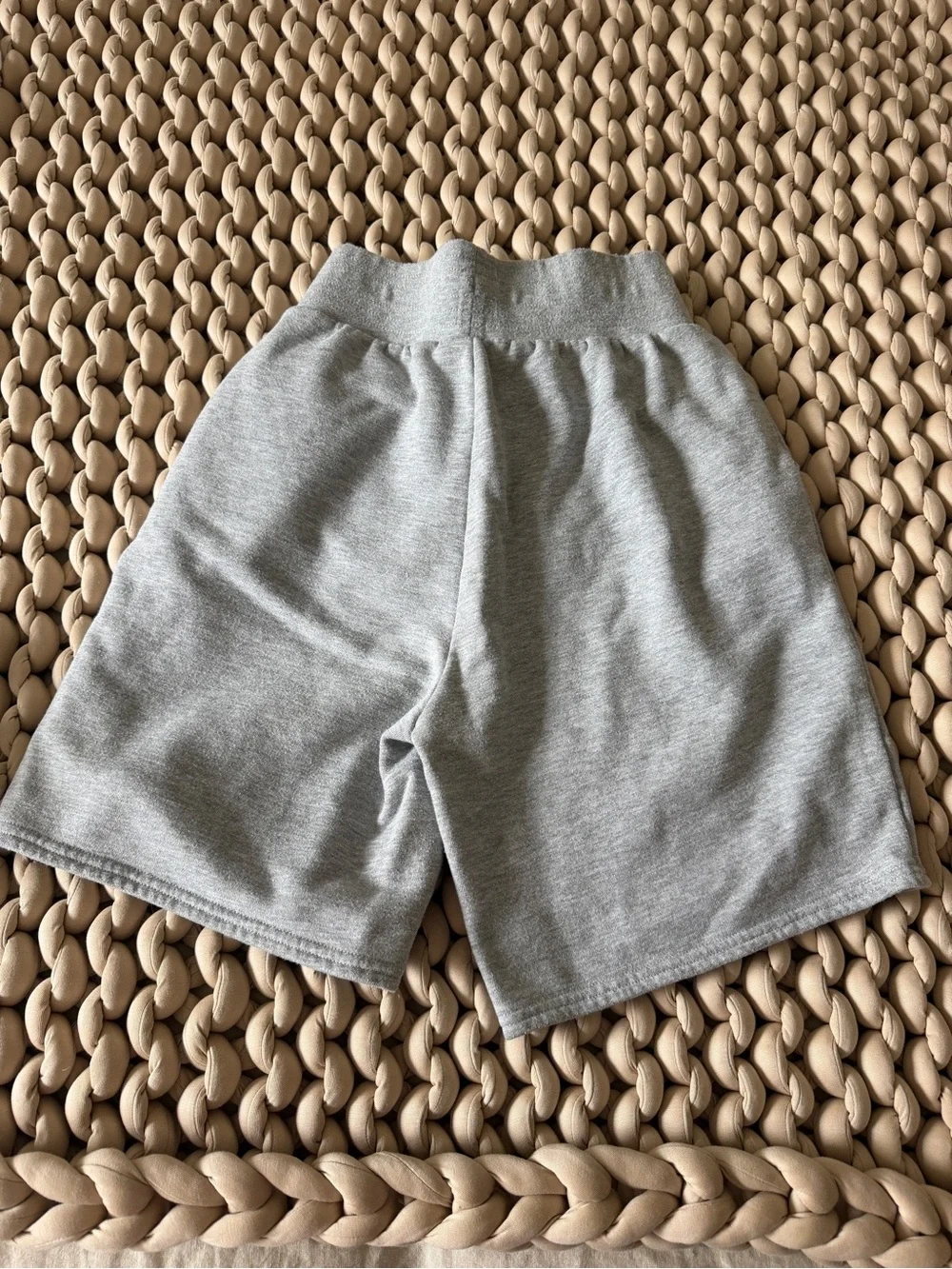 ALO Yoga Light Heather Gray High-Waist Knit Shorts